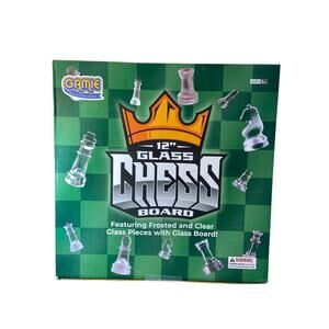 Chess Board  12inch , frosted and‎ clear glass pieces .